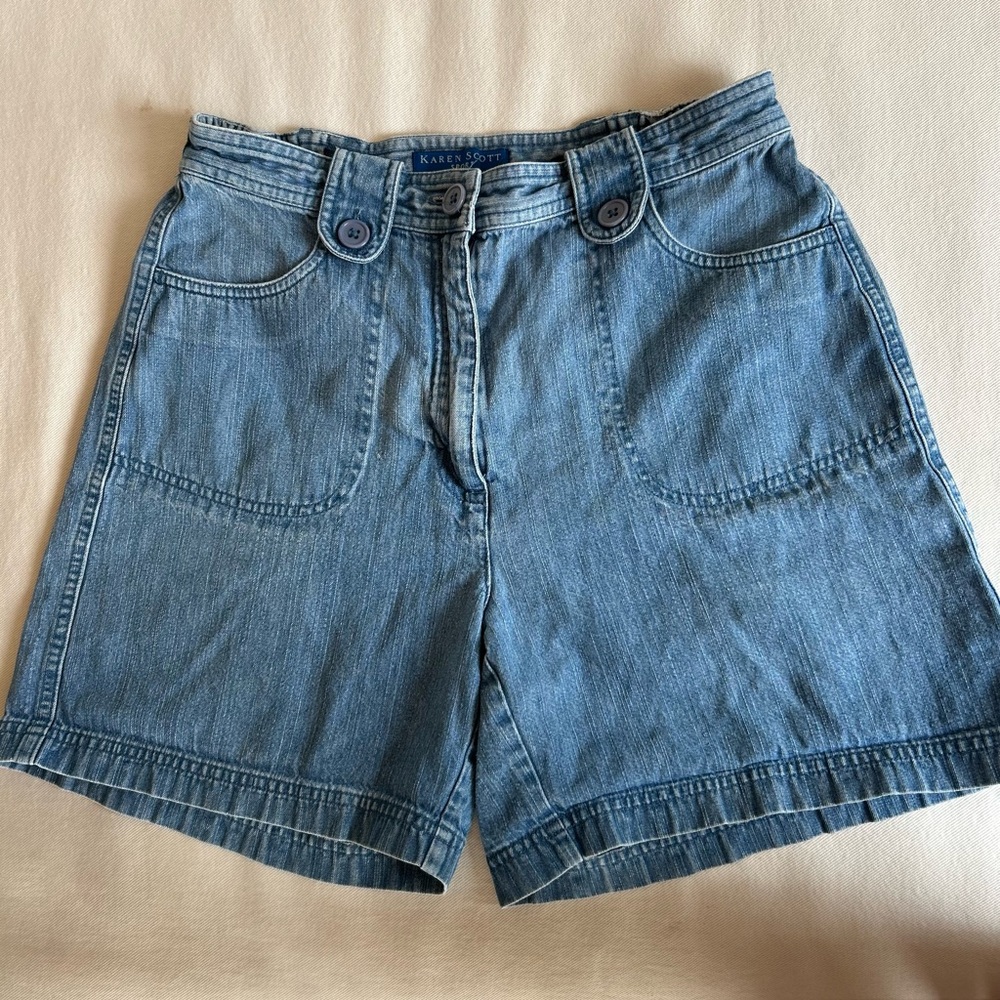 Karen Scott Light Blue Denim Shorts